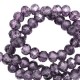 Top Facet kralen 4x3mm disc Amethyst purple-pearl shine coating